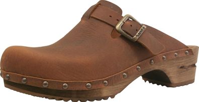 Sanita Damen Offener Clog Wood-Kristel Open Chestnut