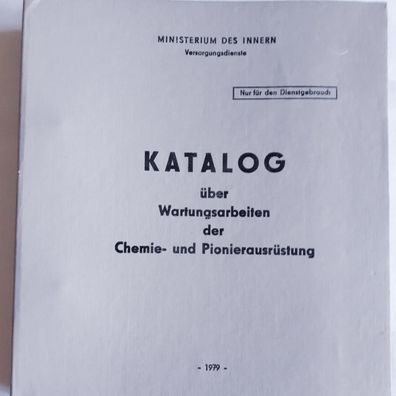 DDR MdI Katalog über Wartungsarbeiten der Chemie- und Pionierausrüstung