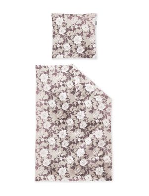 Irisette Feinbiber Bettwäsche Koala 135x200 Blumen Rosen rosa sand 8531-60