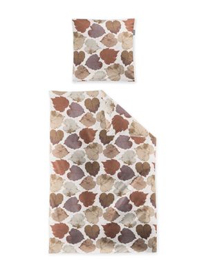 Irisette Feinbiber Bettwäsche Koala 135x200 Blätter Herbst kupfer sand 8533-50