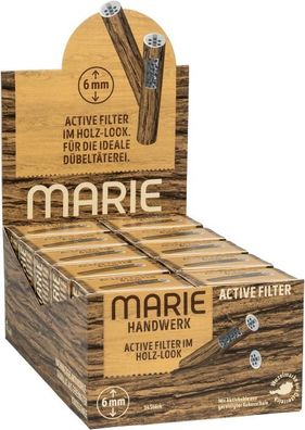 10x Marie BROWN Handwerk Active Slim Aktivkohlefilter Braun 6mm-10 Packungen a 34