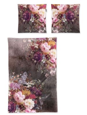 Irisette Zobel Flausch Cotton Bettwäsche 135x200 Rosen Blumen grau rosa 8551-90