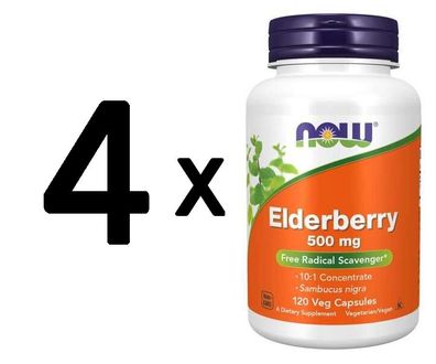 4 x Elderberry, 500mg - 120 vcaps