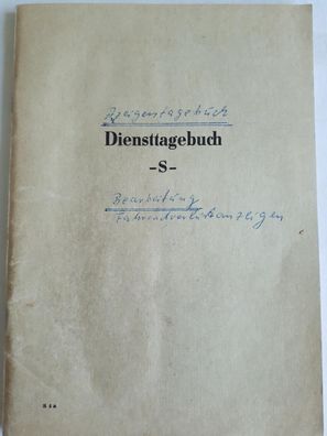 DDR MdI Volkspolizei Diensttagebuch -S