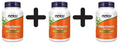 3 x Elderberry, 500mg - 120 vcaps