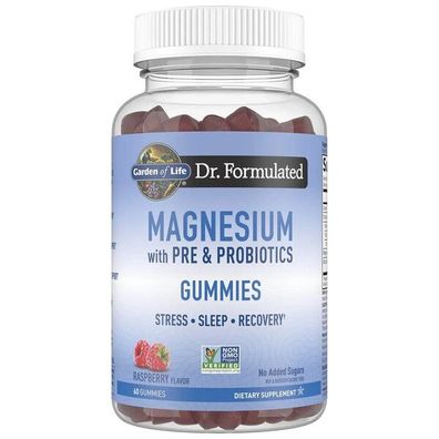 Dr. Formulated Magnesium with Pre & Probiotics Gummies, Raspberry - 60 gummies