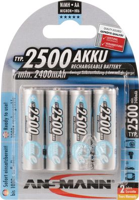 Akkuzelle maxE 1,2 V 2500 mAh R6-AA-Mignon HR6 4 4St./Blister Ansmann