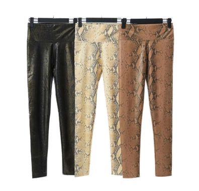 Damen Lederhose Leggings Lederimität Jeggings Hohe Taille Leder Strumpfhose Design