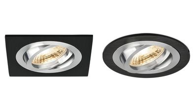 LED GU10 Einbaustrahler Ø75mm Bohrloch inkl. GU10 Fassung MR16 Einbaurahmen Schwen