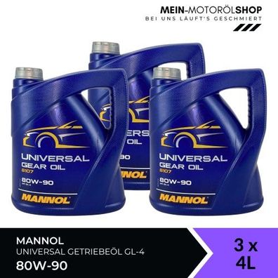 Mannol Universal Getriebeöl 80W-90 GL-4 3x4 Liter