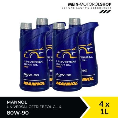 Mannol Universal Getriebeöl 80W-90 GL-4 4x1 Liter