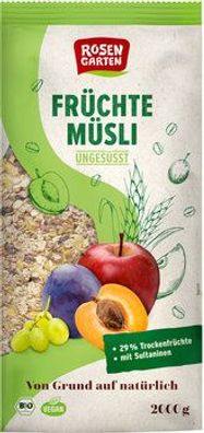 Rosengarten 6x Früchte-Müsli ungesüßt 2000g