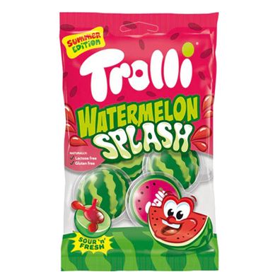 Trolli Watermelon Splash 4er Gummibonbons mit flüssigem Kern 75g