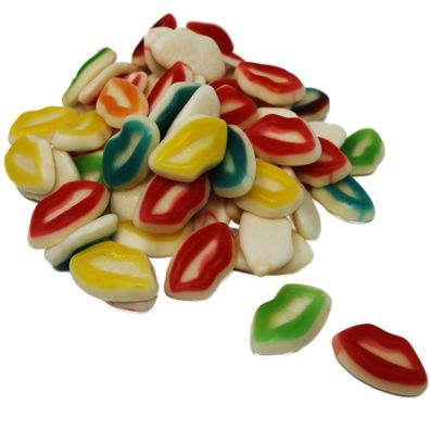 Fruchtgummi Lippen bunt glänzend fruchtig süß weich Halal 1000g