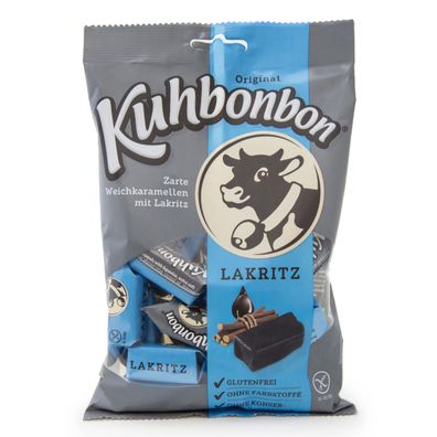 Kuhbonbon Lakritz einzeln gewickelte softe Weichkaramellen 200g