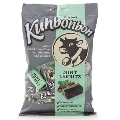 Kuhbonbon Mint Lakritz einzeln gewickelte softe Weichkaramellen 200g