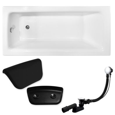 Badewanne Rechteck 140x70 TALIA + Kopfstütze KODI + Ablaufgarnitur + Füße GRATIS !