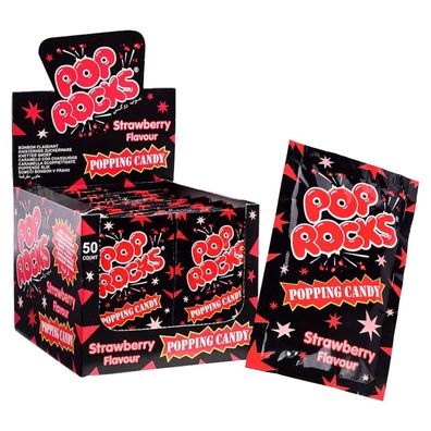 Pop Rocks Knistergranulat mit Erdbeergeschmack Thekendisplay 50x7g