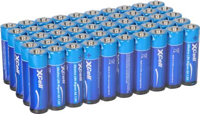 50x XCell AA LR6 Mignon Super Alkaline Batterie