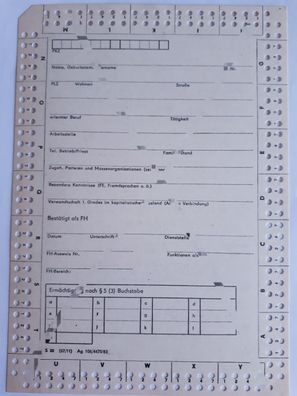 DDR Vordruck für Freiwilliger Helfer der DVP