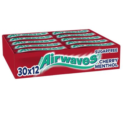 Airwaves Cherry Menthol zuckerfreien Kaugummi Thekendisplay 30x12er