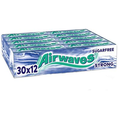 Airwaves Strong zuckerfreie Kaugummi Dragees Thekendisplay 30x12er