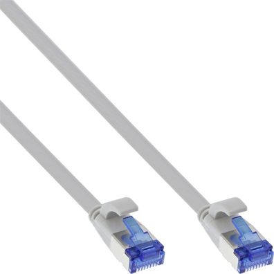InLine® 75707 Patchkabel flach, U/FTP, Cat.6A, TPE halogenfrei, grau, 7,5m