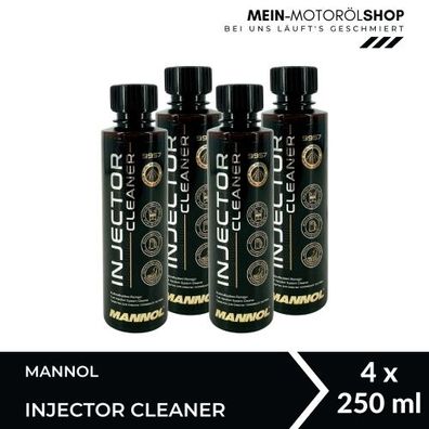 Mannol Injector Cleaner Einspritzdüsenreiniger für Benzinmotoren 4x250 ML