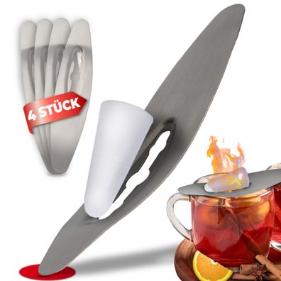 Kela Mini-Feuerzange Picco 4 Stück Zuckerzange Feuerzangenbowle Edelstahl, B-Ware