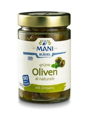 MANI® 6x MANI Grüne Oliven al naturale, bio, NL Fair 205g