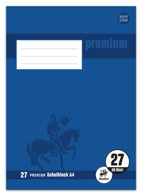 Staufen® 734044227 Schulblock Premium LIN 27 - A4, 50 Blatt, 90 g/qm, liniert mit