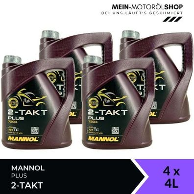 Mannol 2-Takt Plus 4x4 Liter