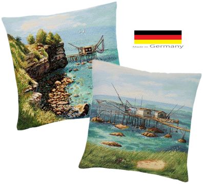 Maritime Kissenhülle Gobelin 45x45 Sofakissen Kissenbezug Dekokissen Kissen