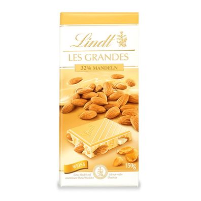 Lindt Les Grandes 32 Prozent Mandeln in weisser Schokolade 150g