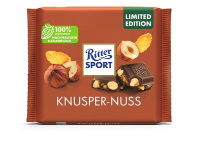 Ritter Sport Knusper Nuss Vollmilchschokolade ganze Haselnüssen 100g