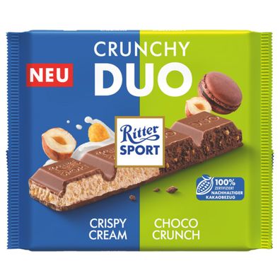 Ritter Sport Crunchy Duo knusprige Crispy Cream und Choco Crunch 218g