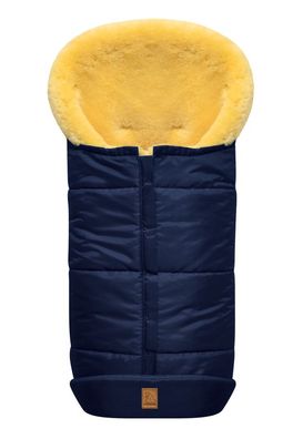 Heitmann Felle Premium Lammfellfußsack Serie "Eisbärchen" Farbe: Marine 975MA