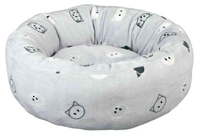 TRIXIE Mimi Bett Donat 50 cm Soft-Plüsch hellgrau Katzenbett Kuschelbett Katzen