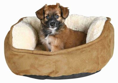 TRIXIE Othello Bett braun/beige Plüsch Kuschelbett für Hunde Katzen div. Größen