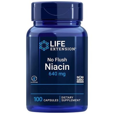 Life Extension, No-Flush Niacin, 640mg, 100 Kapseln