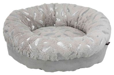 TRIXIE Feder Bett grau/silber 50 cm Velours/Plüsch Kuschelbett Hunde Katzen