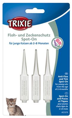 TRIXIE Spot On Floh Zeckenschutz Flöhe Zecken Fliegen Milben Katze klein 2-8 Mon