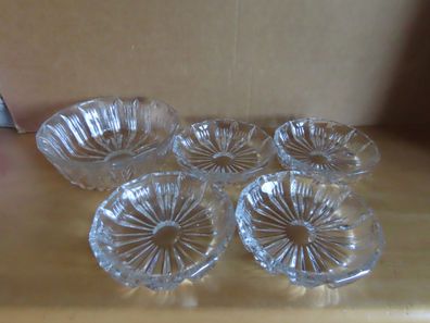 Schüssel-Set Glas 4 Dessertschalen + 1 große Schüssel / /chweres Glas