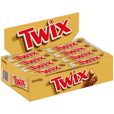 Twix Knusperkekse mit Karamell aus Milchschokolade 50g 32er Pack