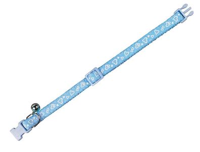 Nobby Katzenhalsband Herz Katze Cat Halsband Nylon hellblau