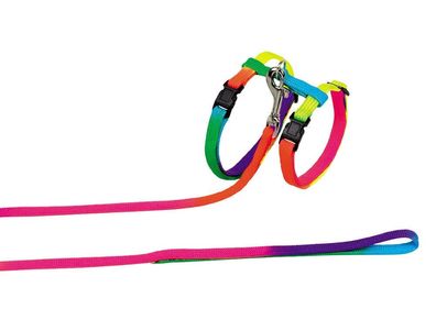 Nobby Katzengarnitur regenbogenfarbe Halsband leine Katze Cat