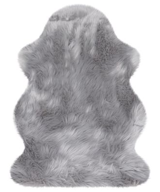 Heitmann Felle Kunstfell Grau Naturtierform Größe ca. 90 x 60 cm 9090GR
