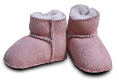 Heitmann Felle Paar Baby-Lammfellschuhe Rosè mit Klettverschluss Größe 22/23