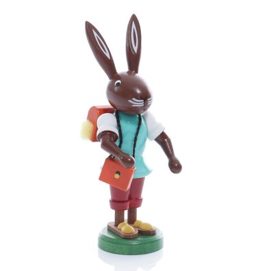 Osterfigur Hase mit Ranzen + Tasche Höhe ca 9 cm NEU Osterdeko Osterhasenfigur