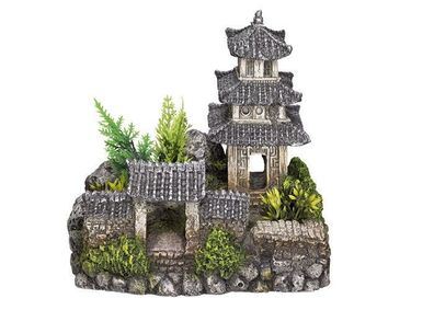 Nobby Aqua Ornaments "ASIATISCHER TEMPEL" mit Pflanzen18,5 x 14,2 x 17 cm